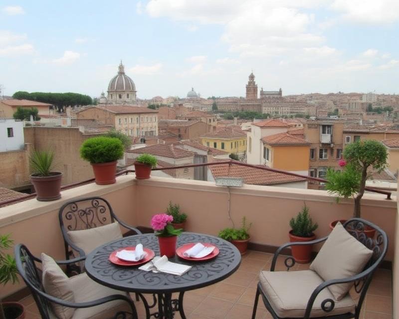 Terrazza sui tetti di Roma