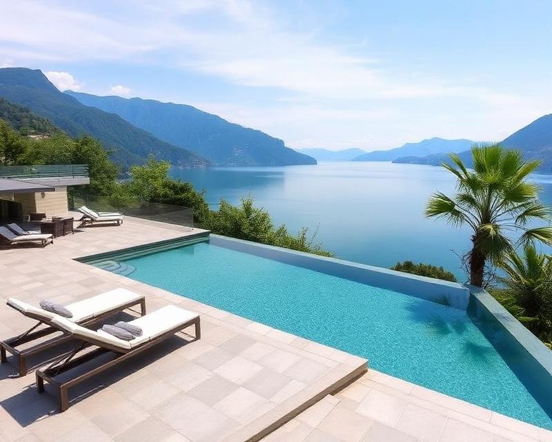 Villa con piscina sul lago